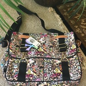 TOKIDOKI Leopard Leo Messenger Bag w Charm - NWT